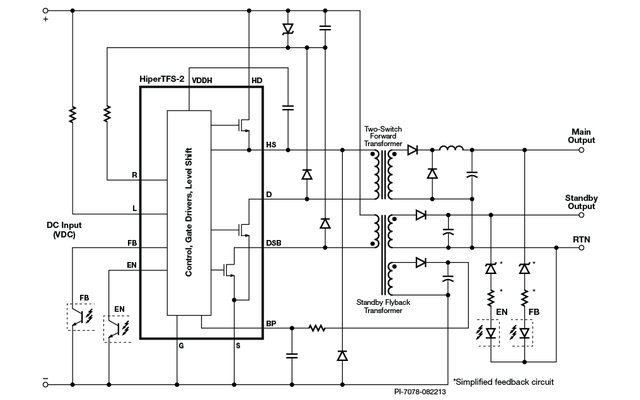 图1。反激式主转换器的电路图